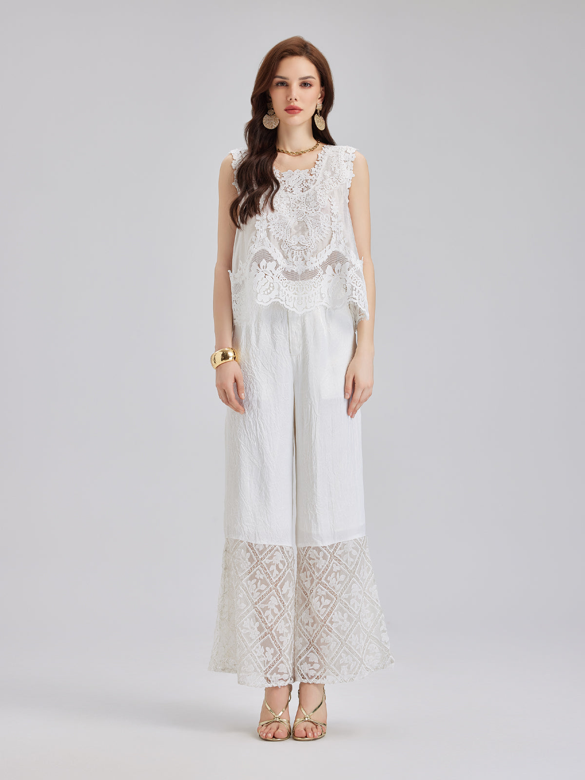 Vintage Eelegant Lace Embroidered Vest