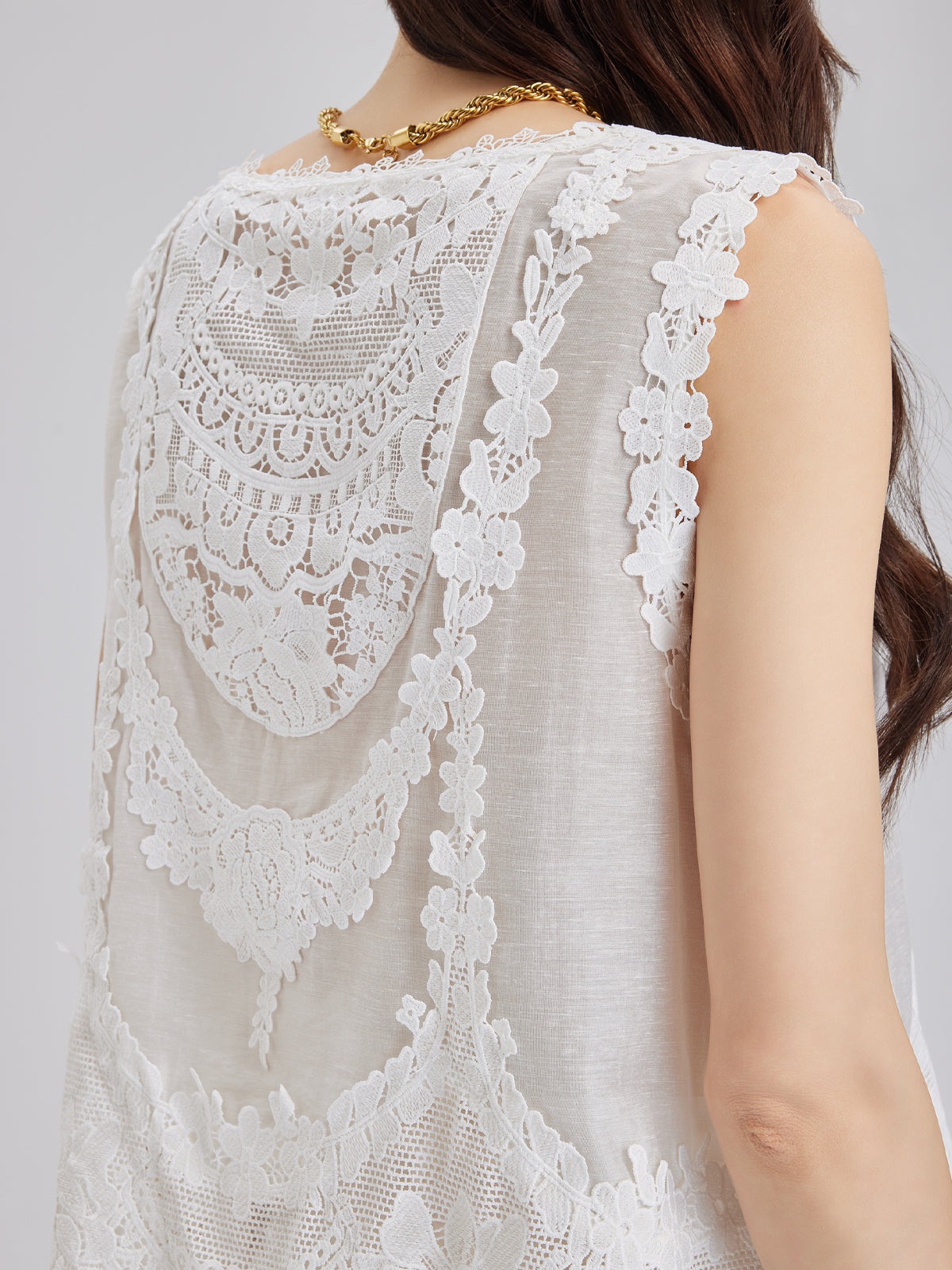 Vintage Eelegant Lace Embroidered Vest