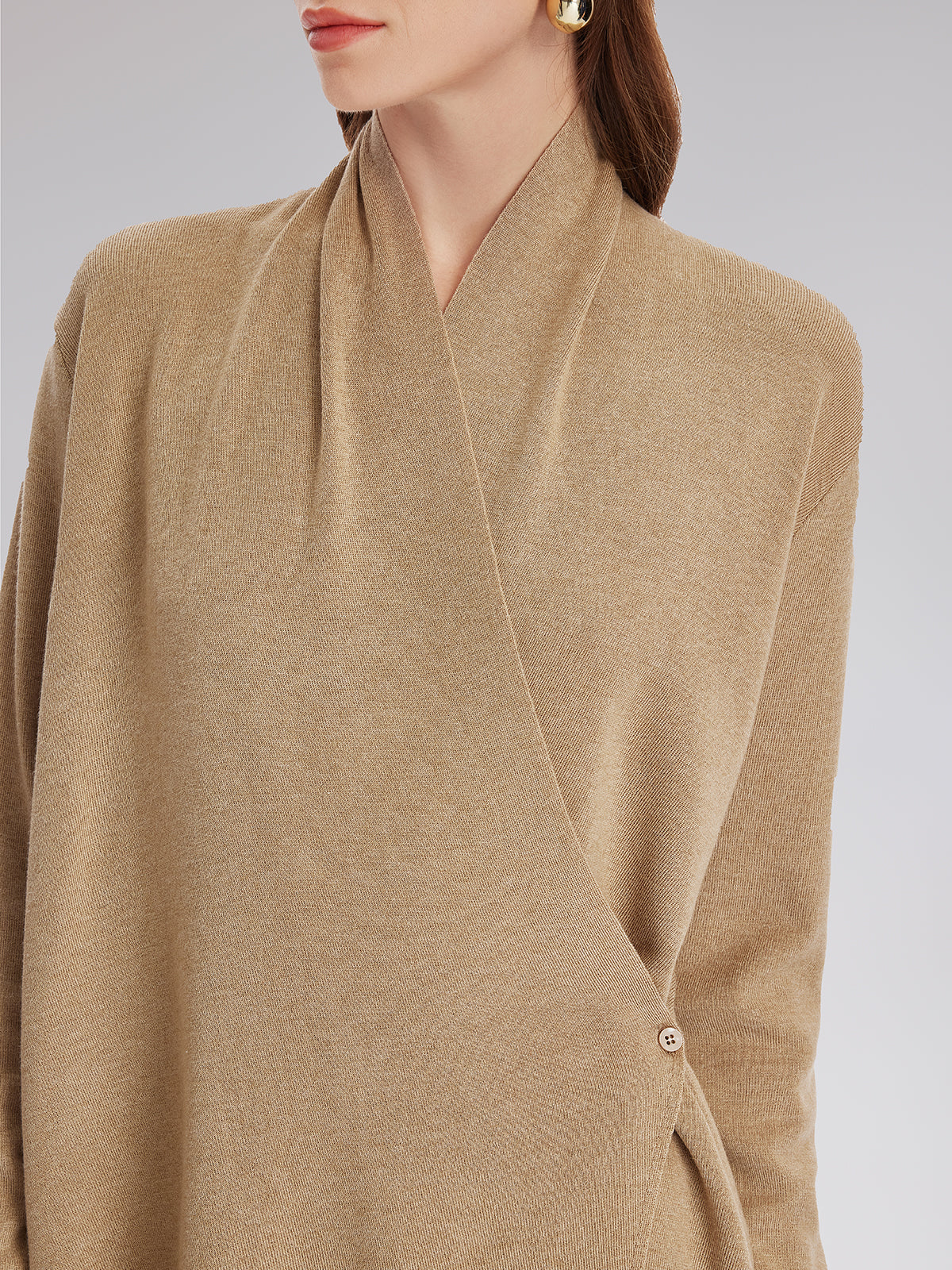 Final Sale | Premium Cashmere Cross-Neck Wrap Top