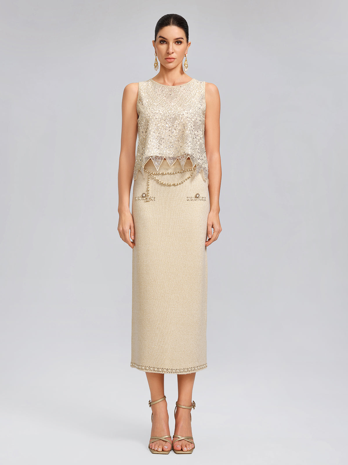Contemporary garment with structured silhouette and smooth finish