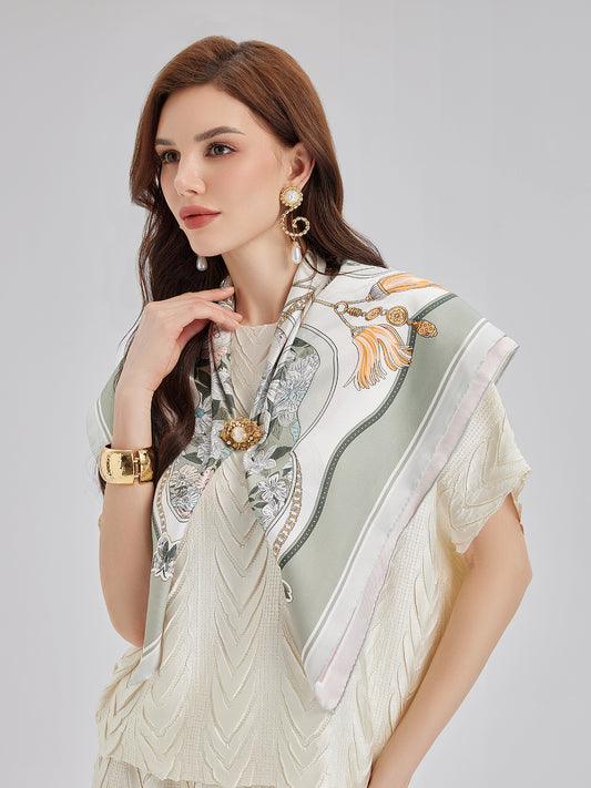 【FREE GIFT】Radiant Floral Silk Scarf