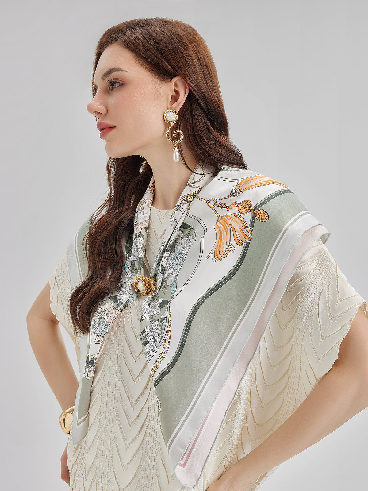 【FREE GIFT】Radiant Floral Silk Scarf