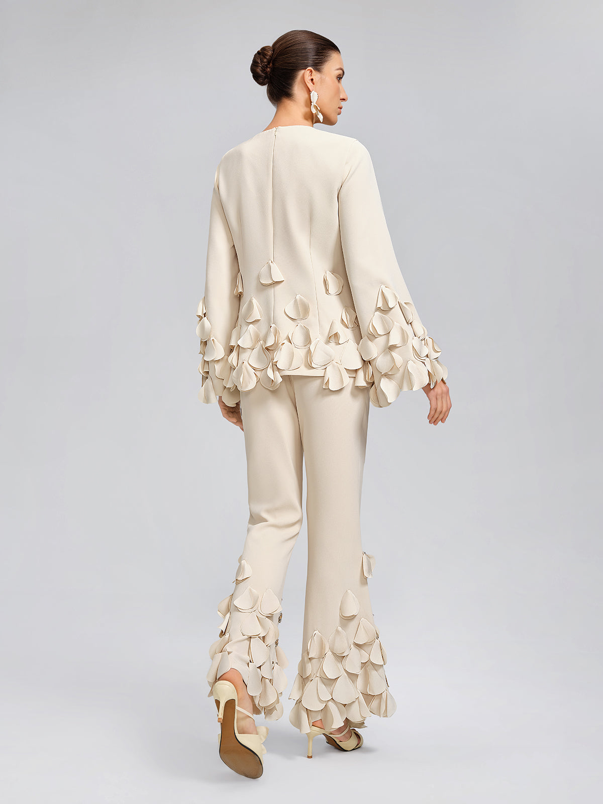 Hand-Sewn Beaded Sculptural Floral Top