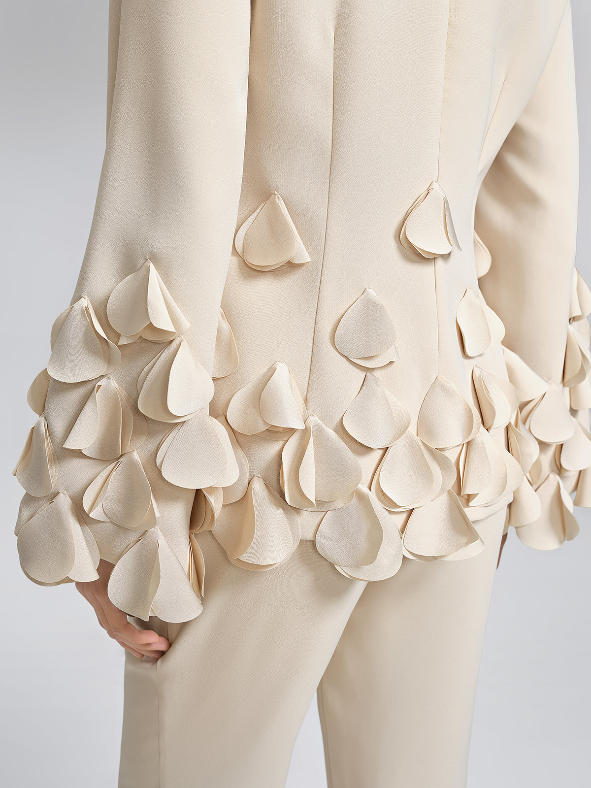 Hand-Sewn Beaded Sculptural Floral Top