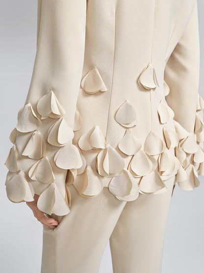 Hand-Sewn Beaded Sculptural Floral Top