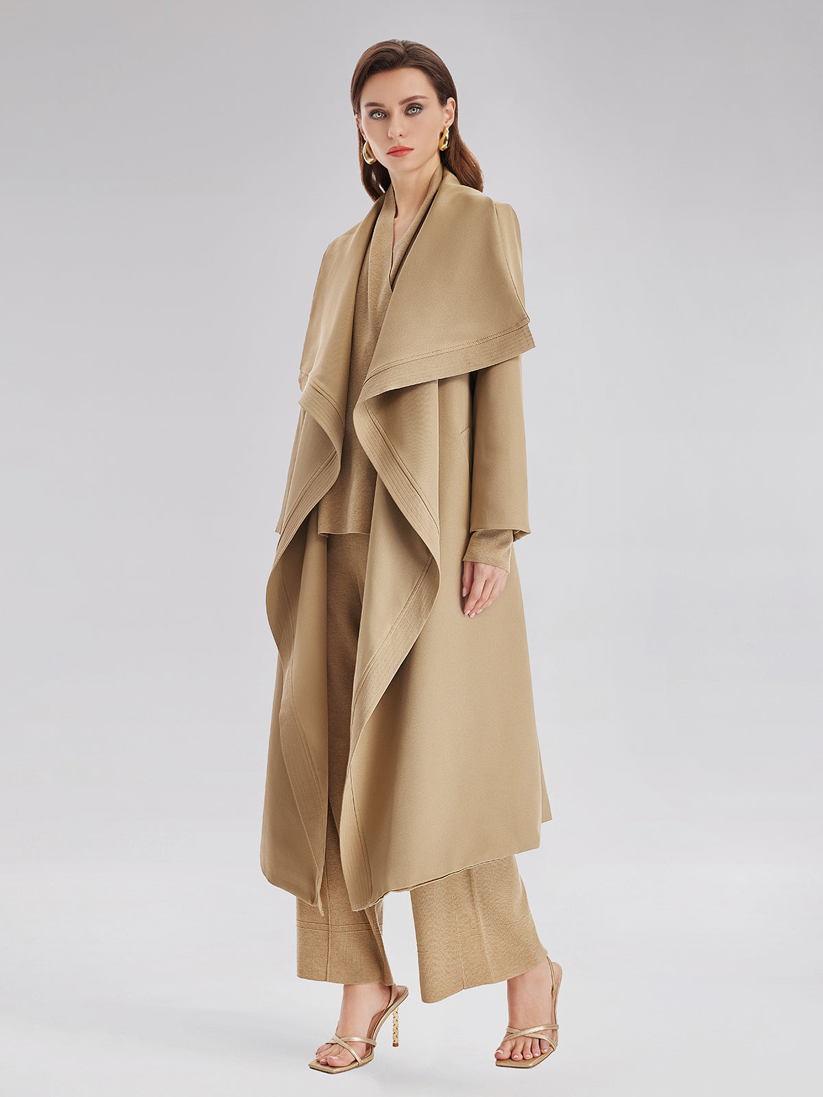 Final Sale | Oversized Collar Quilted Trench Coat