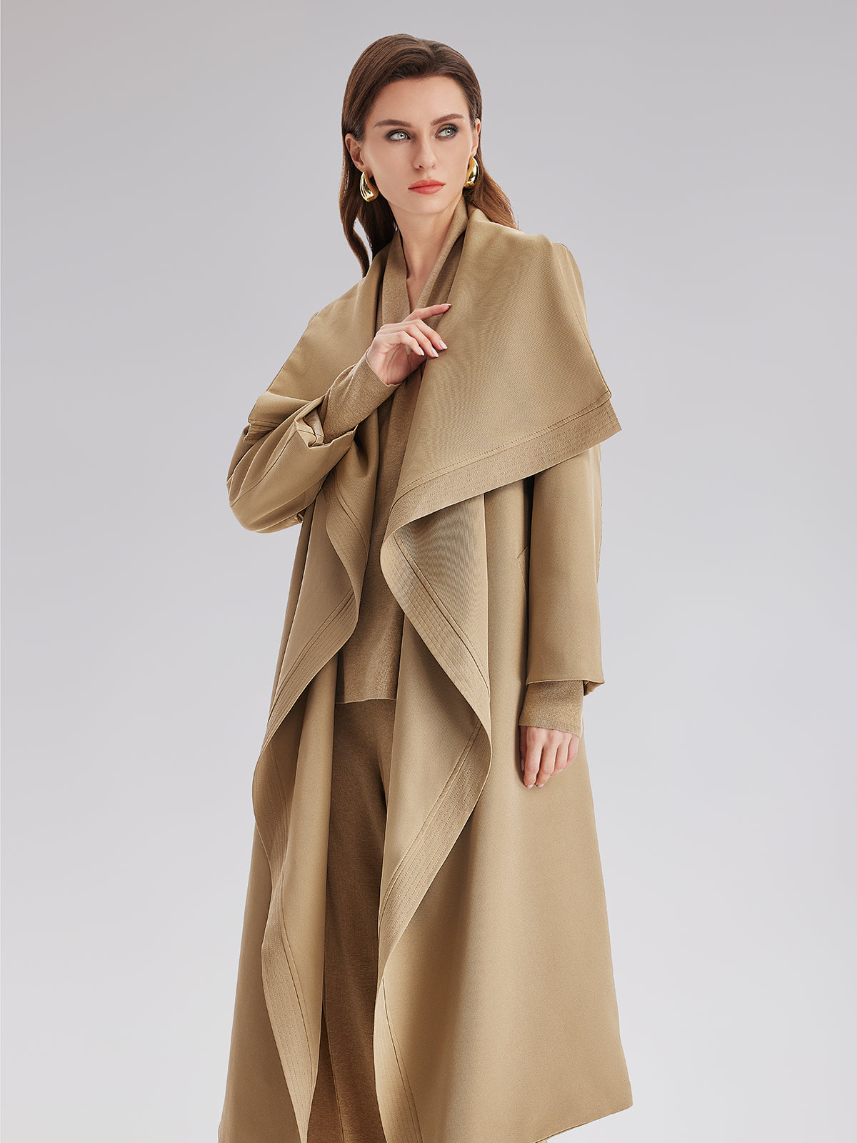Final Sale | Oversized Collar Quilted Trench Coat
