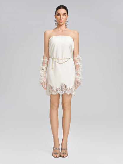 Sheer Floral Tulle Long Gloves