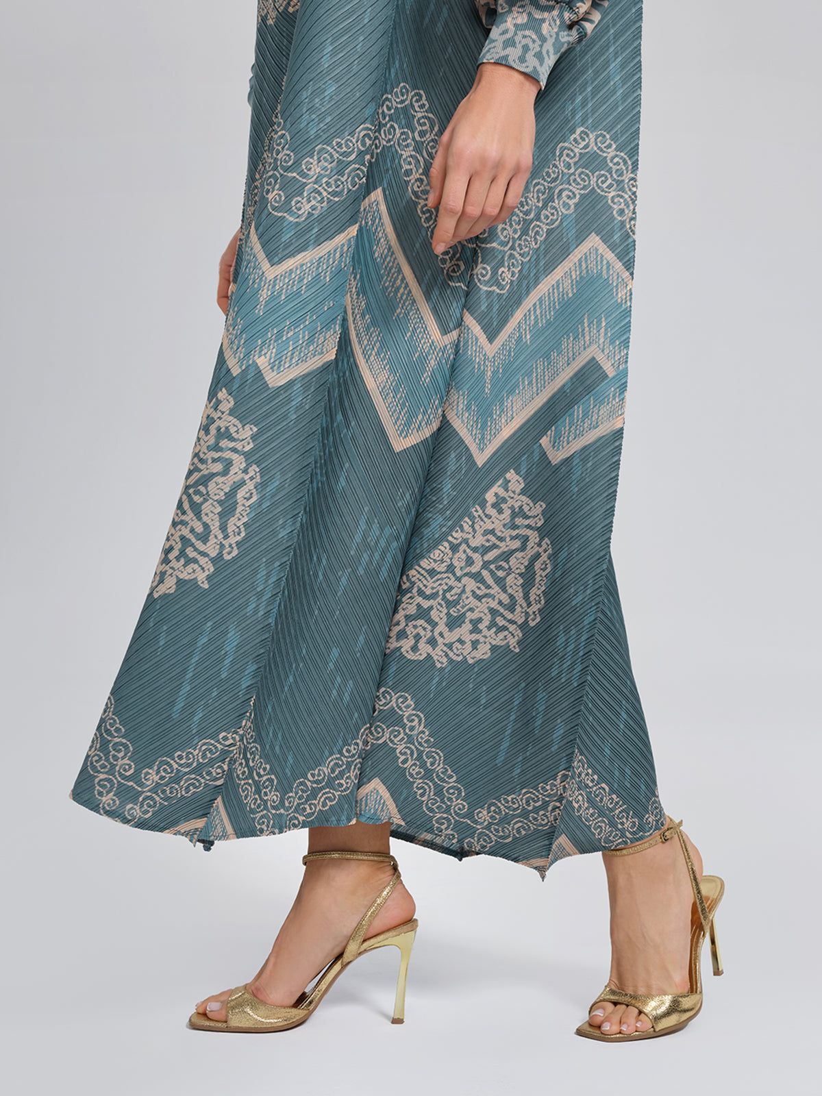 High-Stretch Pleated Printed Loose Dress