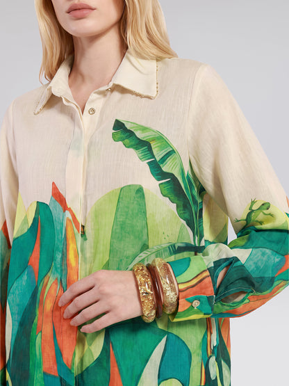 Beaded Tropical Abstract Print Set