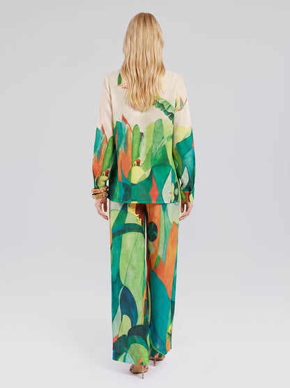 Beaded Tropical Abstract Print Set