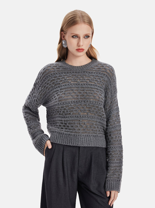 Italian Cashmere Sequin Knit Top