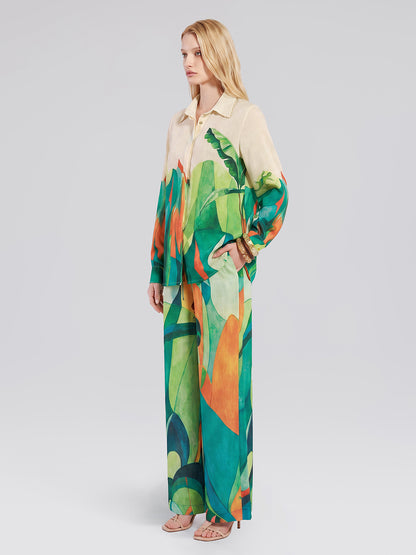 Beaded Tropical Abstract Print Set