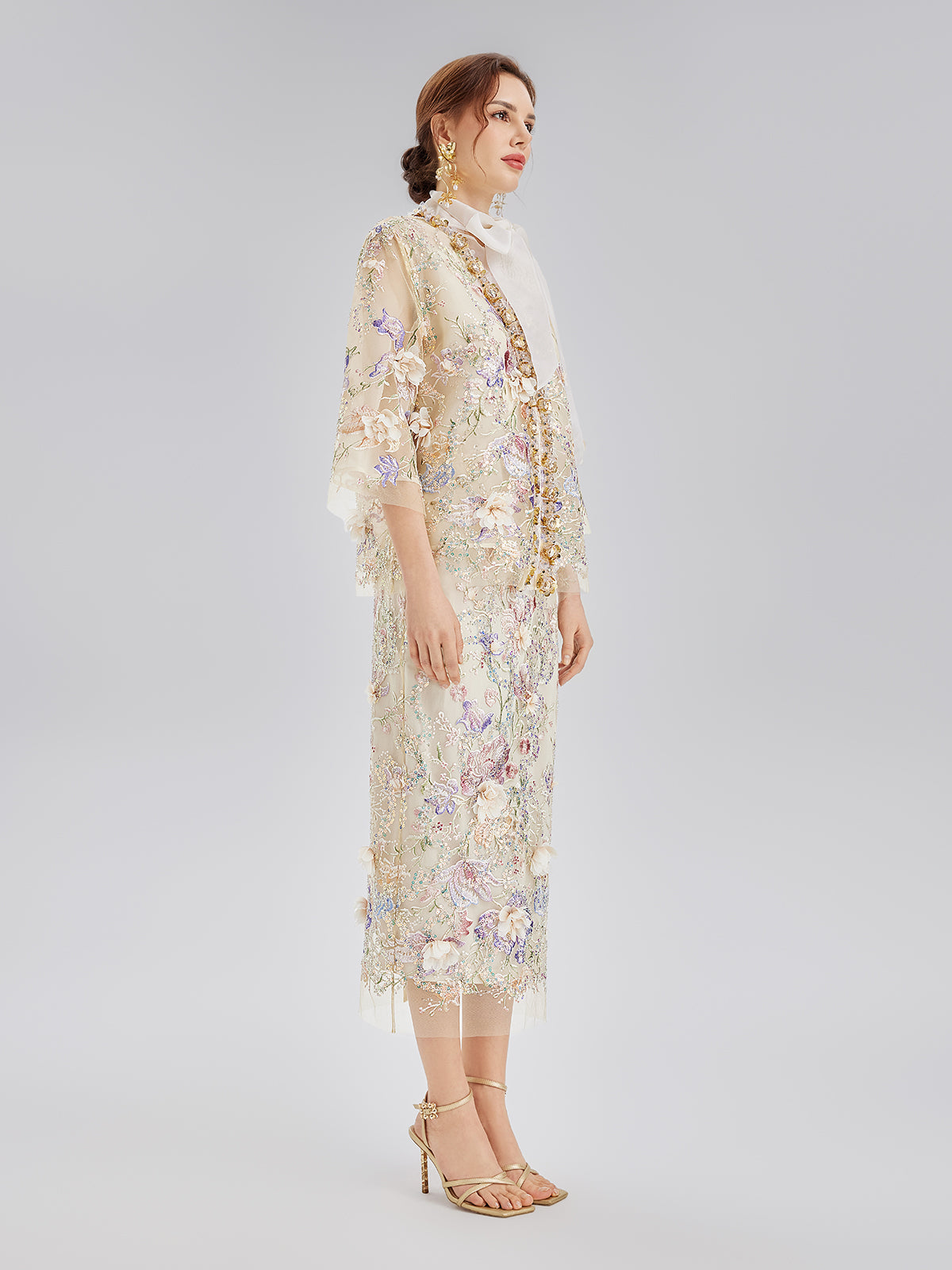 Final Sale | Handcrafted 3D Floral Beaded Embroidery Jacket