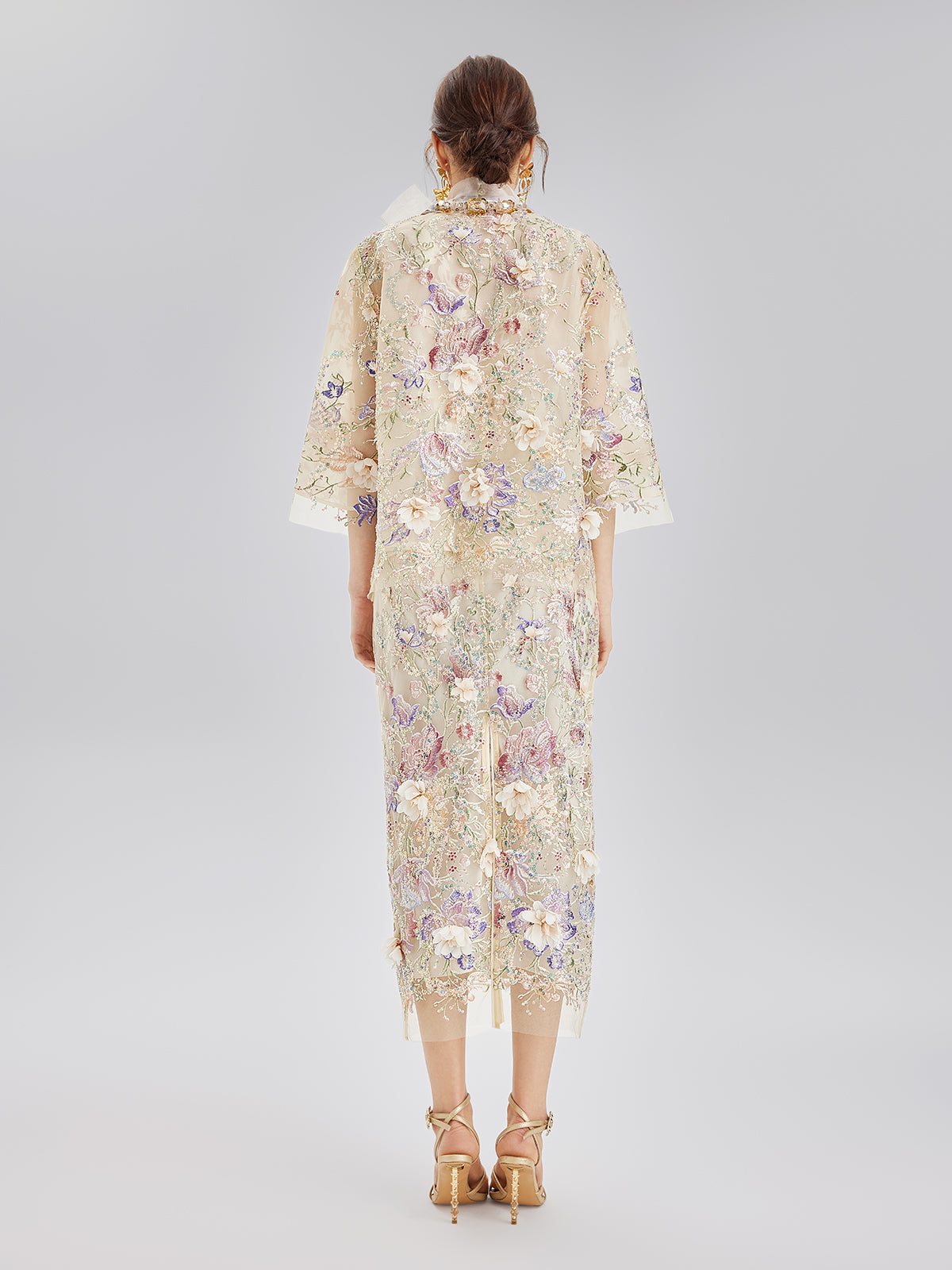 Final Sale | Handcrafted 3D Floral Beaded Embroidered Skirt