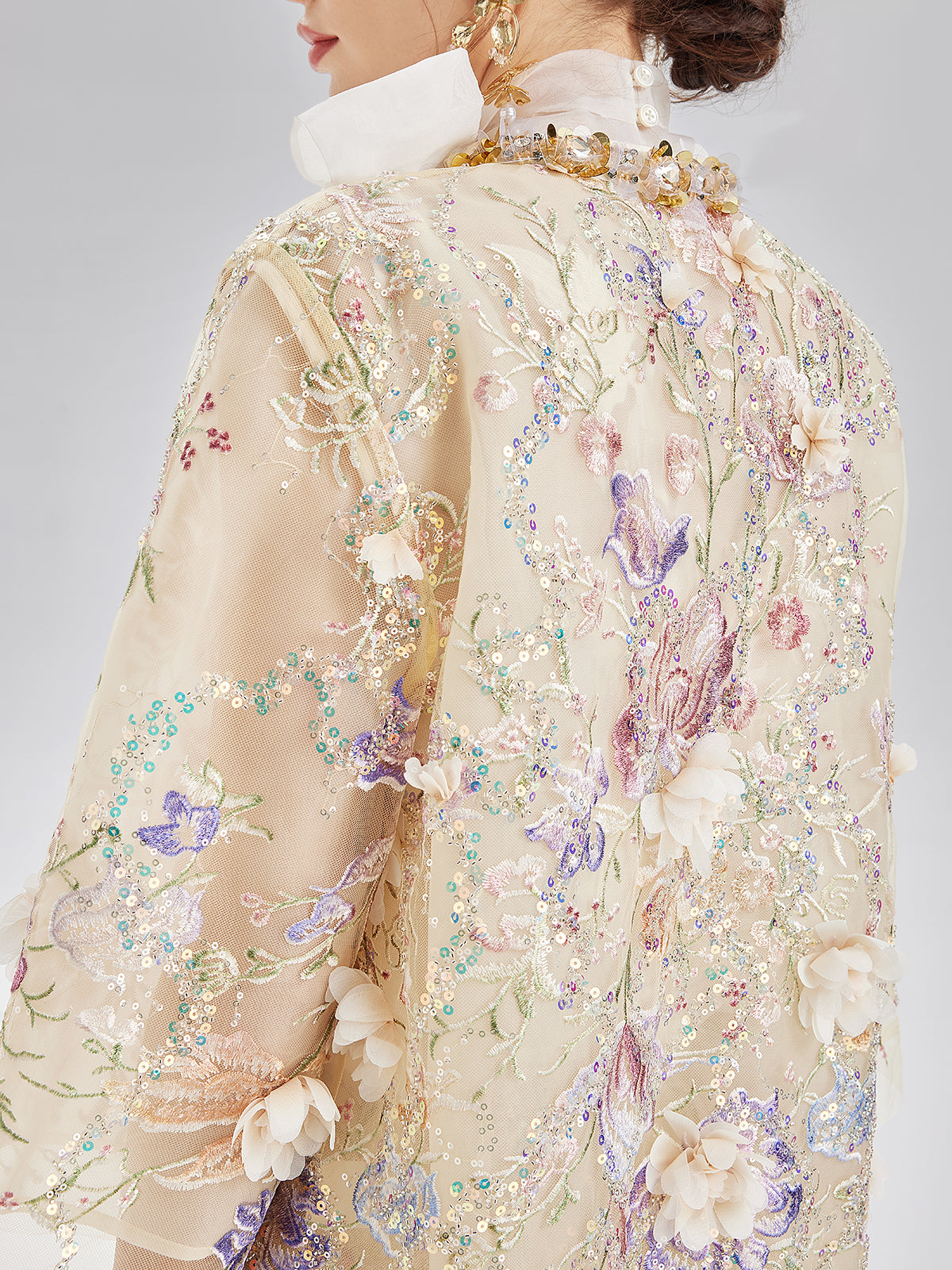 Final Sale | Handcrafted 3D Floral Beaded Embroidery Jacket