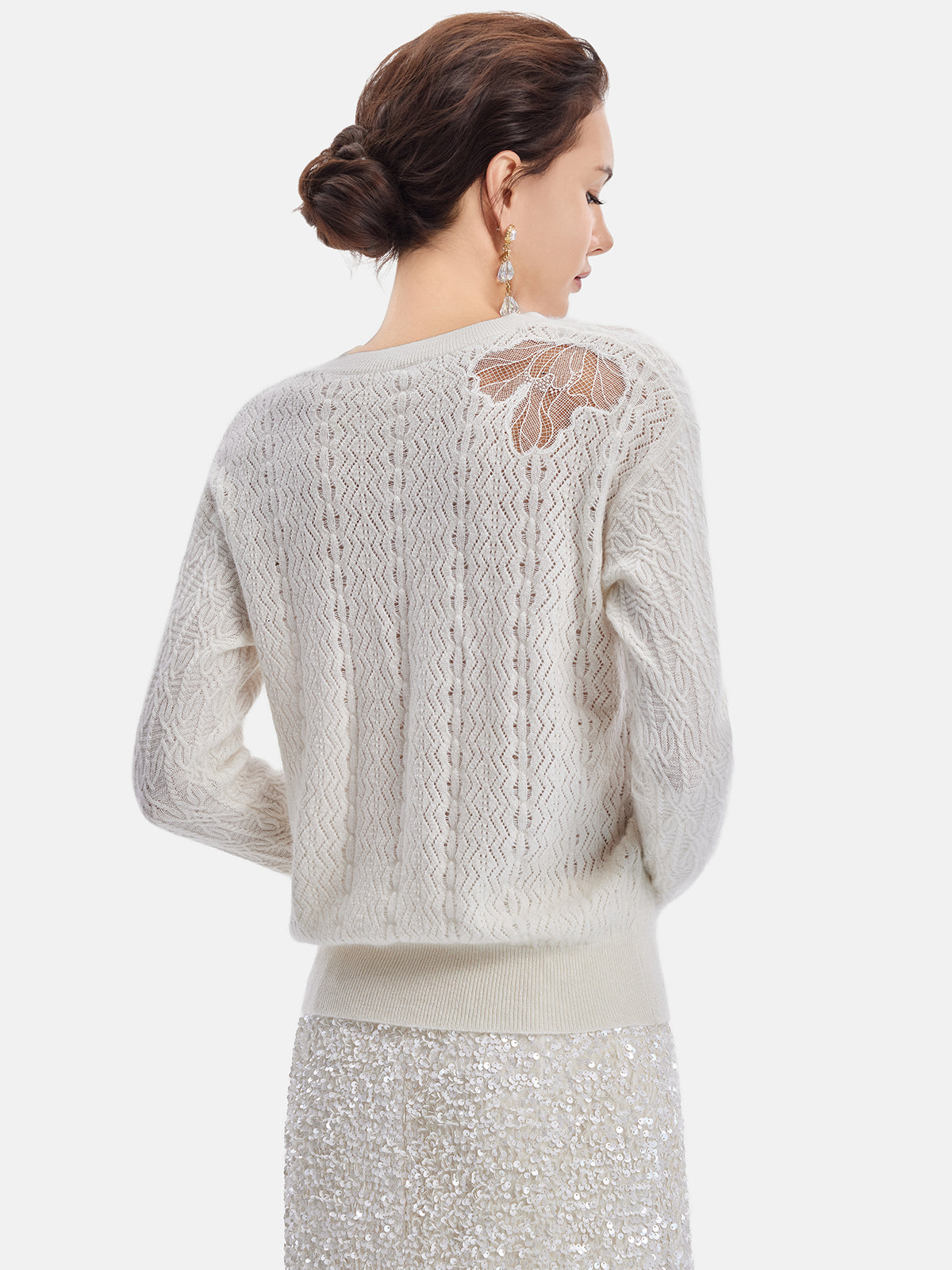 Cashmere Lace Knit Top