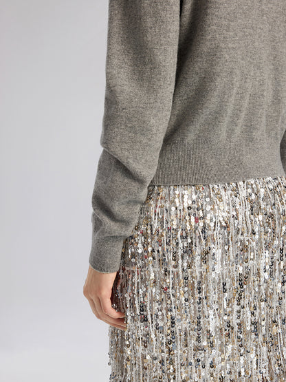 Wool Knit Beaded Cardigan (100% Wool)