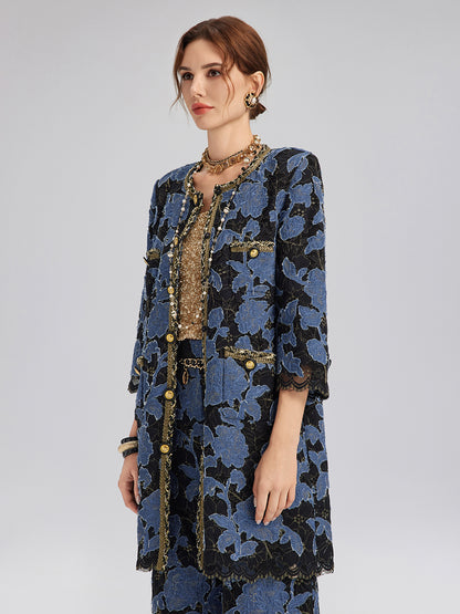 Hand-Sewn Ribbon Jacquard Lace Jacket