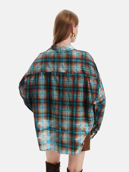 Silk Vintage Check Casual Shirt