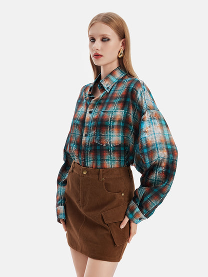 Silk Vintage Check Casual Shirt