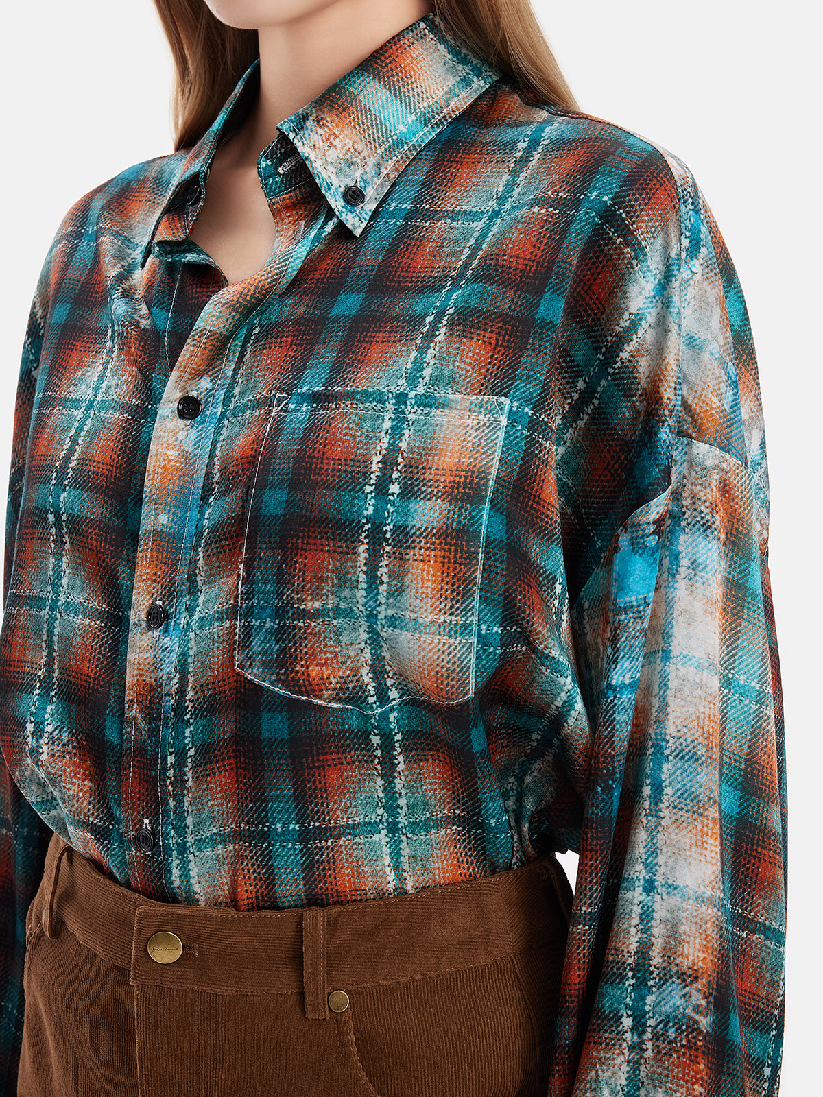 Silk Vintage Check Casual Shirt