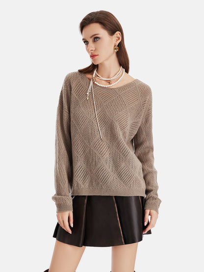 Premium Wool Diamond Knit Pullover