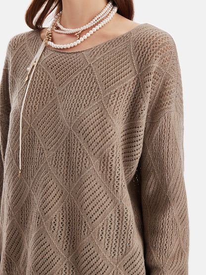 Premium Wool Diamond Knit Pullover