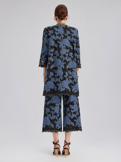 Hand-Sewn Ribbon Jacquard Lace Jacket