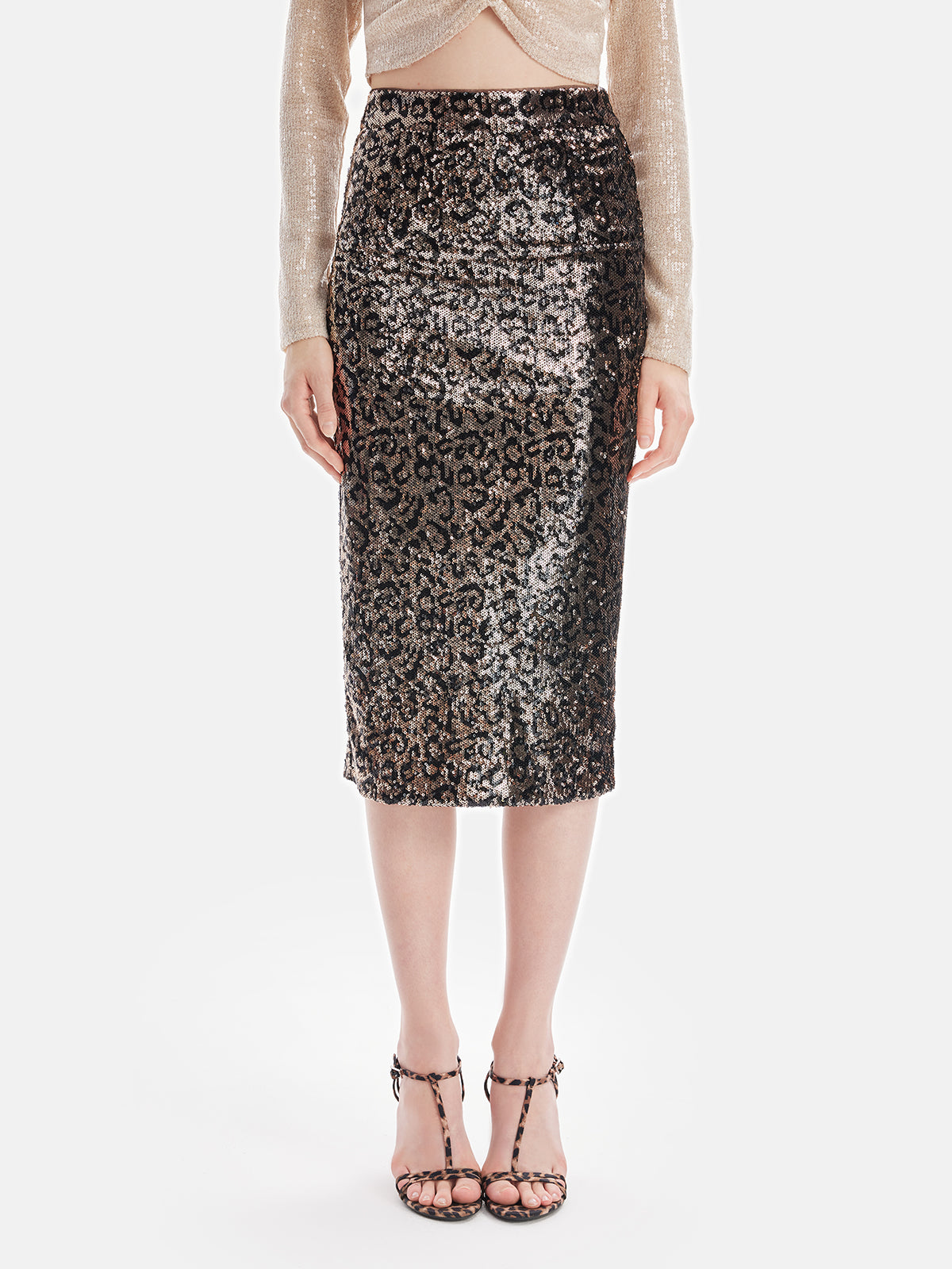 Sequin Leopard Skirt