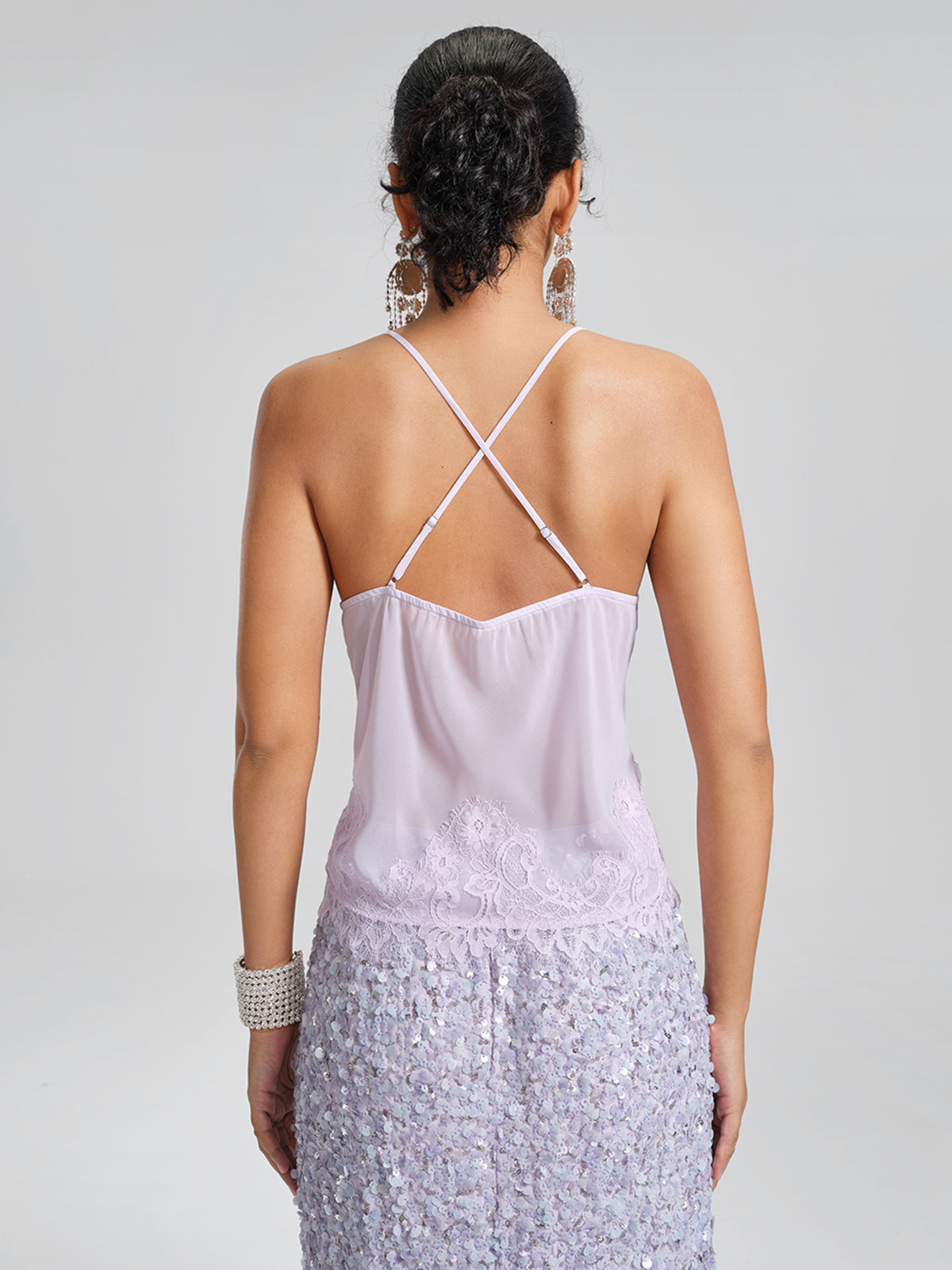 Mulberry Silk Tie-Neck Sleeveless Top (Camisole Included)