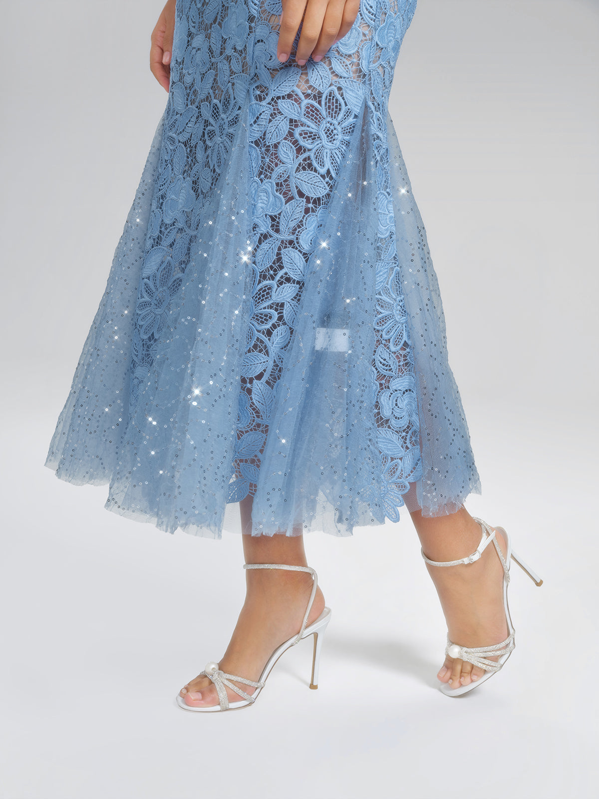 Cutout Floral Lace Mermaid Gown (Slip Dress & Belt Included)