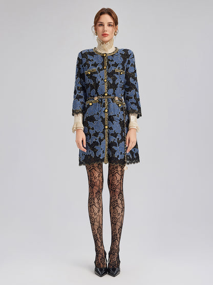Hand-Sewn Ribbon Jacquard Lace Jacket