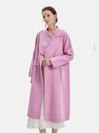 Cashmere Knot-Button Trench Coat