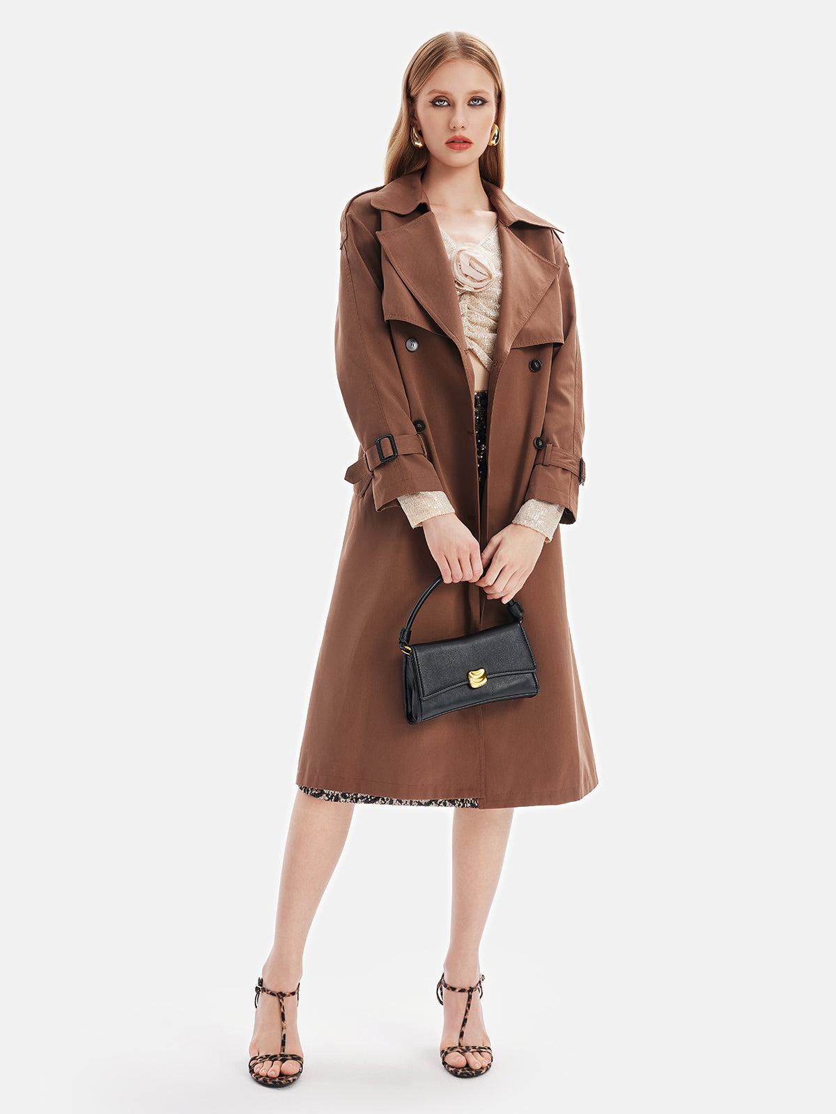 Classic Lapel Double-Breasted Trench Coat