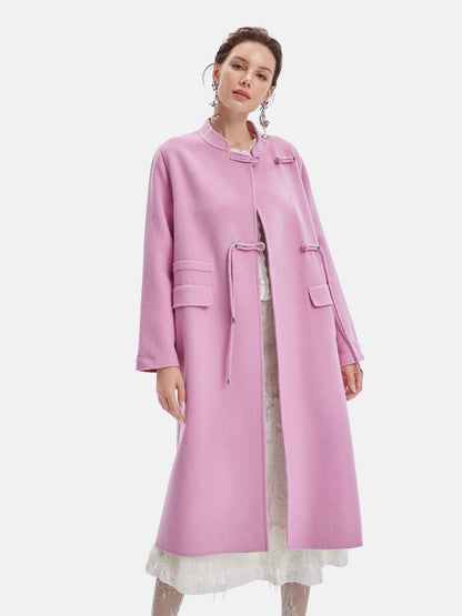 Cashmere Knot-Button Trench Coat