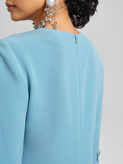 3D Floral Embellished Shift Dress