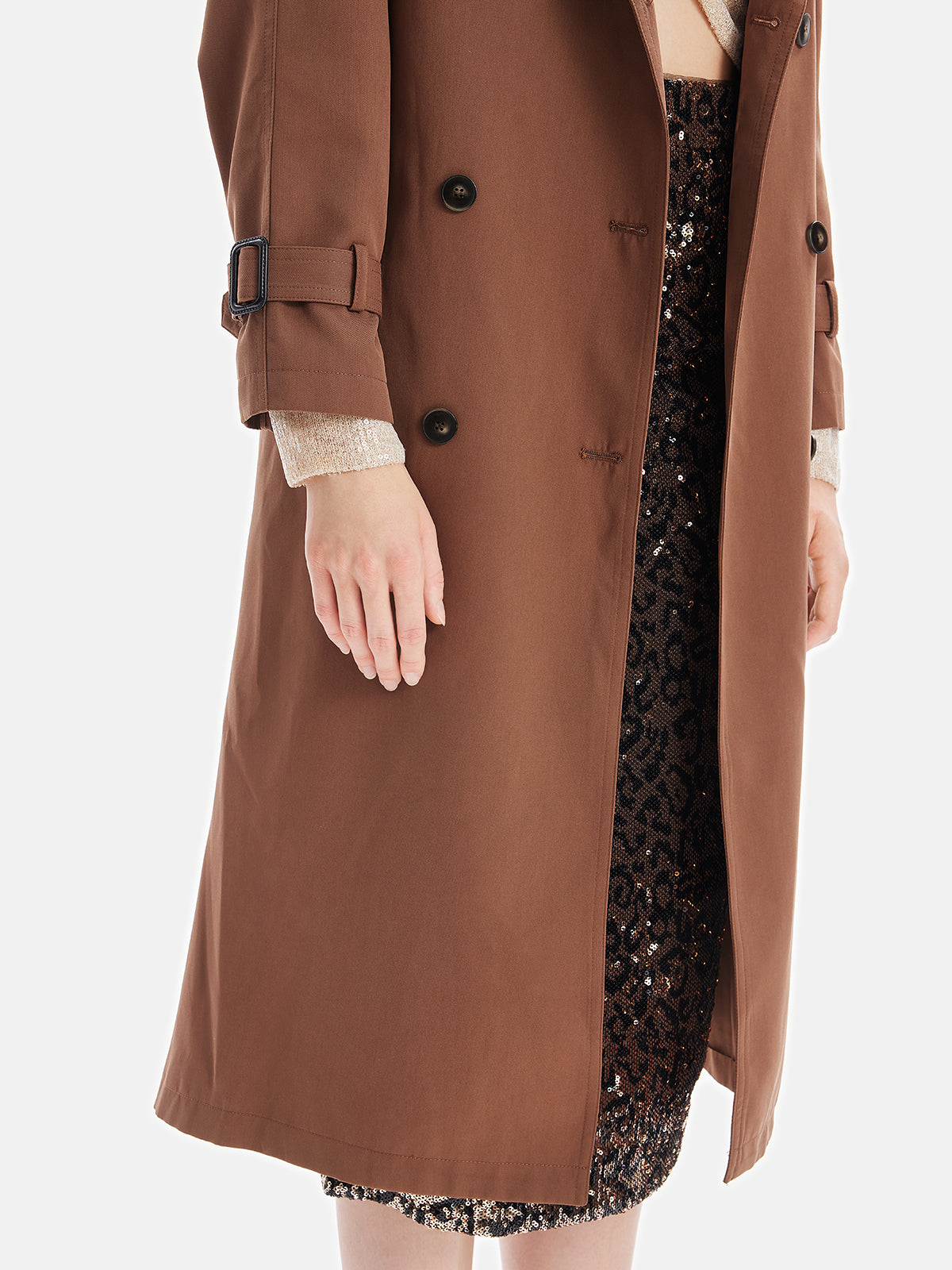 Classic Lapel Double-Breasted Trench Coat