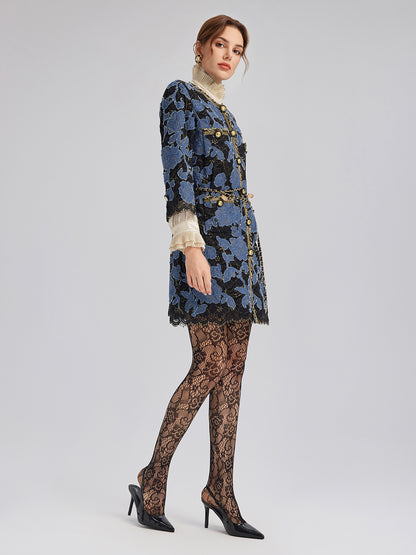 Hand-Sewn Ribbon Jacquard Lace Jacket