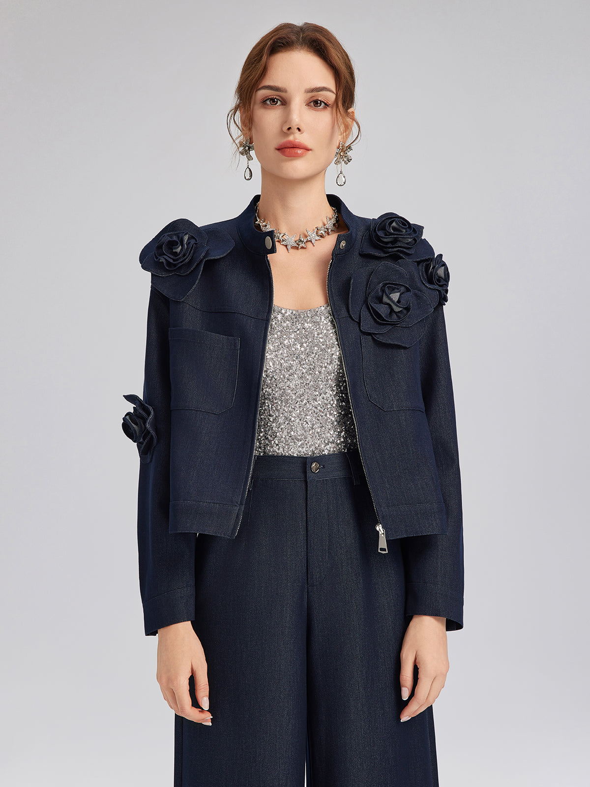 Handcrafted 3D Floral Jacket