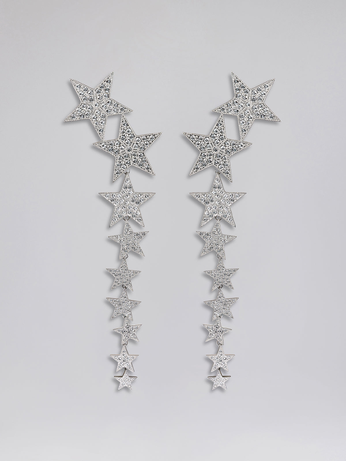 Crystal Star Chain Drop Earrings