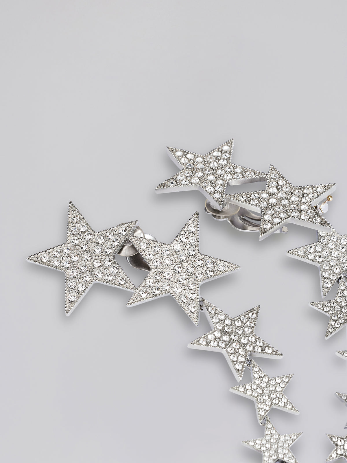 Crystal Star Chain Drop Earrings