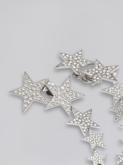Crystal Star Chain Drop Earrings