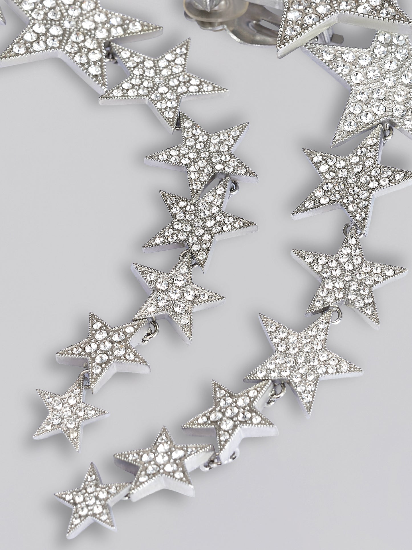 Crystal Star Chain Drop Earrings