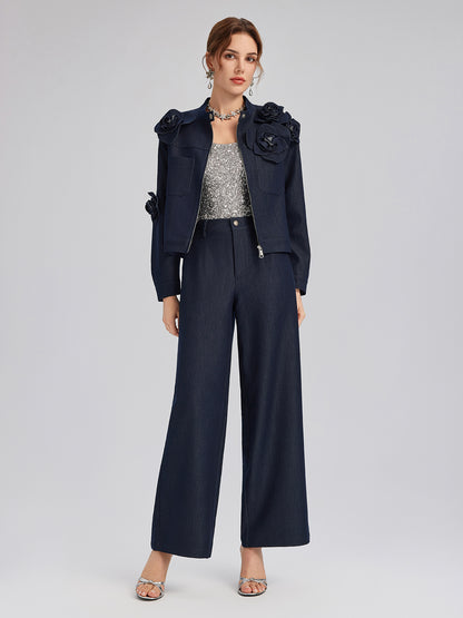 Handcrafted 3D Floral Jacket