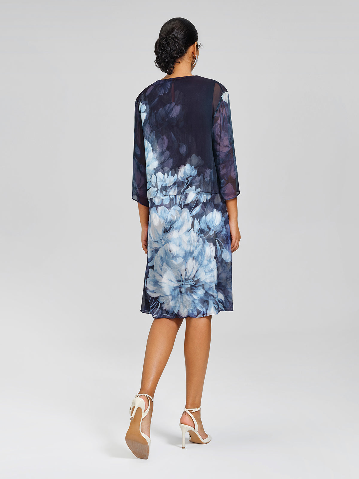 Double-Layer Artistic Print Sleeveless Dress