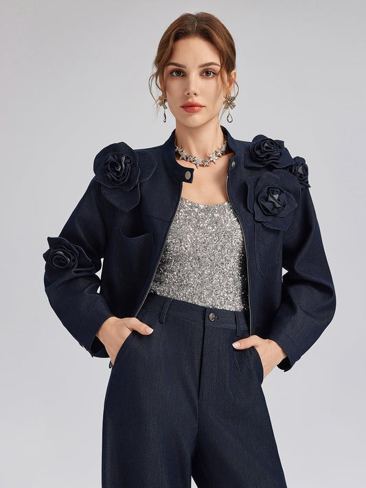 Handcrafted 3D Floral Jacket