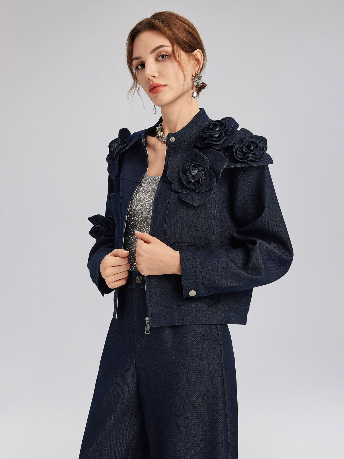 Handcrafted 3D Floral Jacket