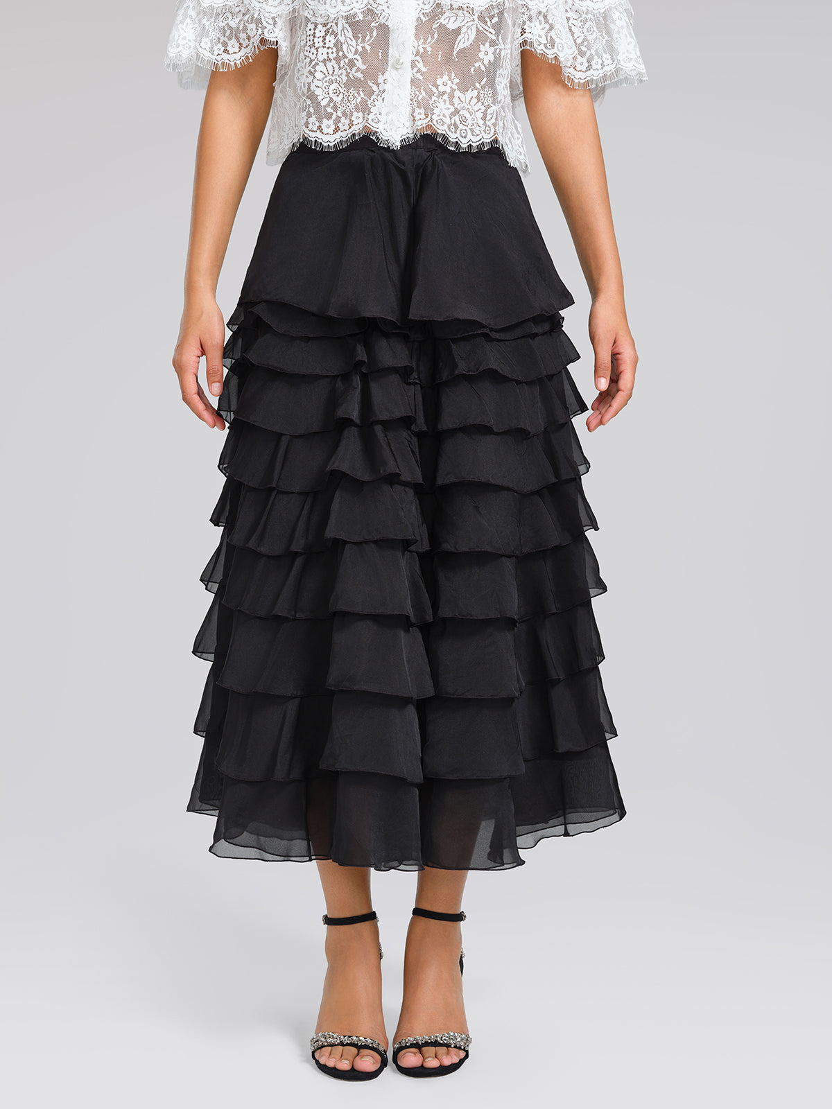 Versatile Organza Tiered Skirt