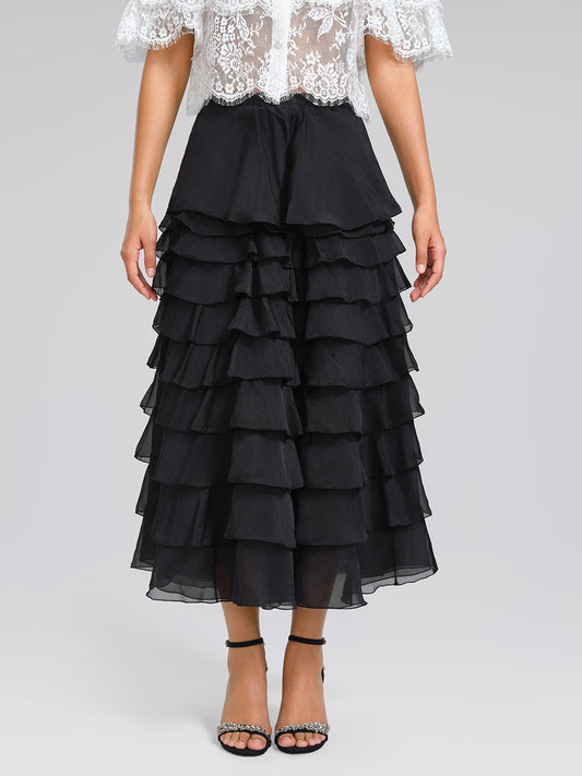 Versatile Organza Tiered Skirt